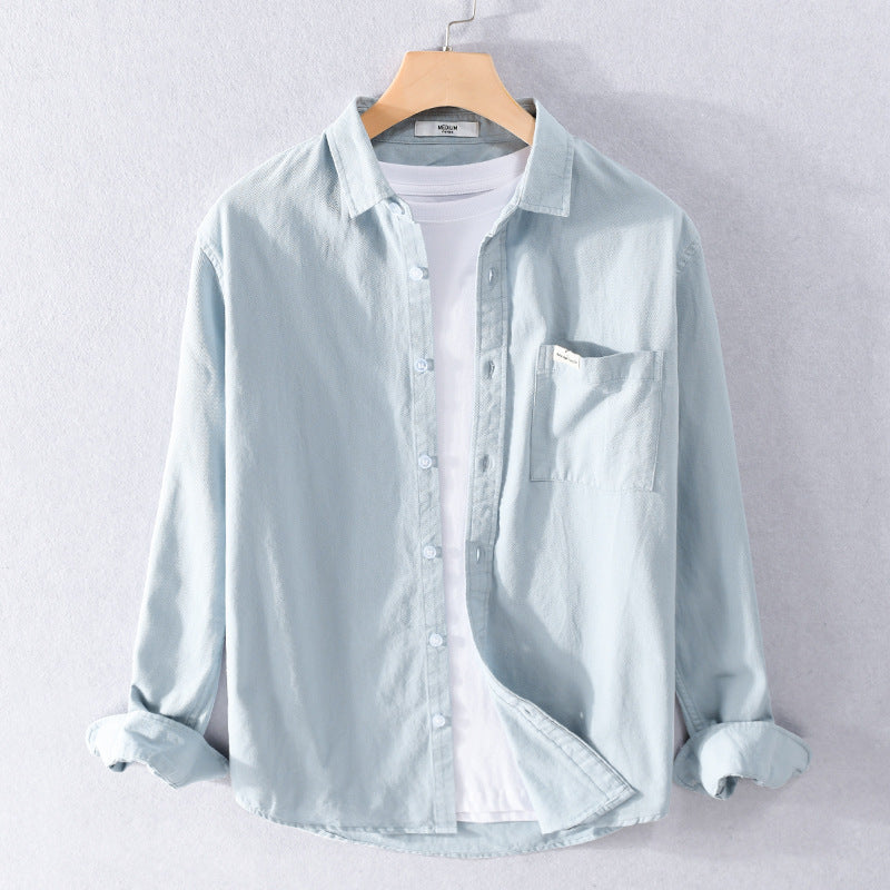 Men's Lightweight Cotton Layered Shirt in Clean Look with Chest Pocket and Soft Feel Chichicherry