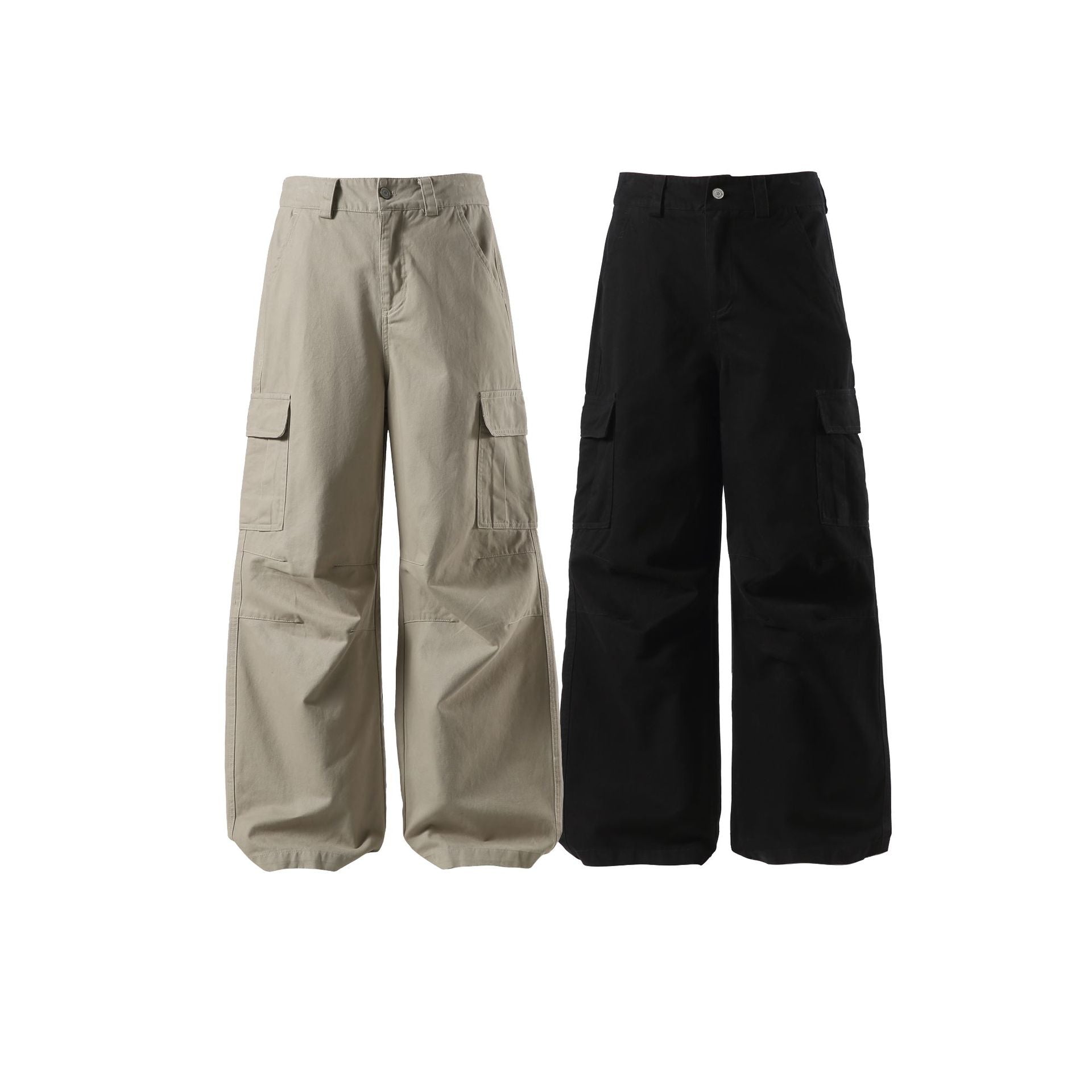 Women's Wide Cargo Culotte with High Waist, Deep Crotch and Functional Flap Pockets Chichicherry