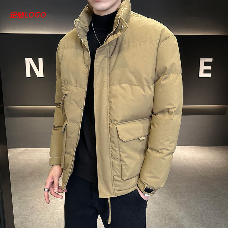 Men's thermo quilted jacket with high stand-up collar and flap pockets Chichicherry
