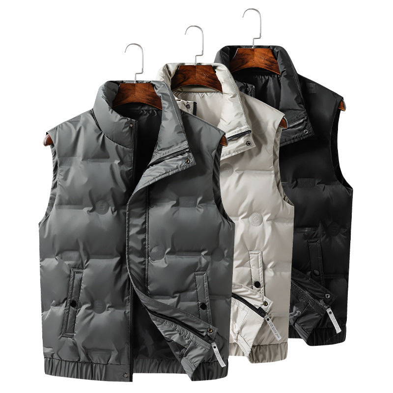 Men's quilted thermal vest with high collar, water-repellent shell and concealed pockets Chichicherry