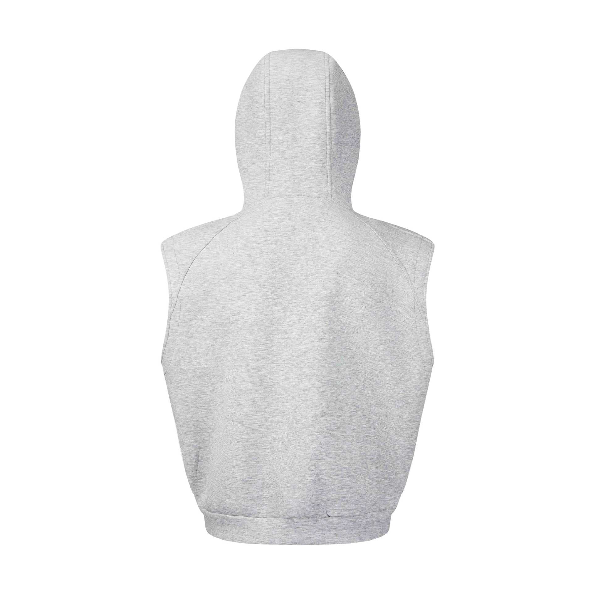 Unisex Sleeveless Hoodie Vest with Full Zipper and Kangaroo Pockets Chichicherry