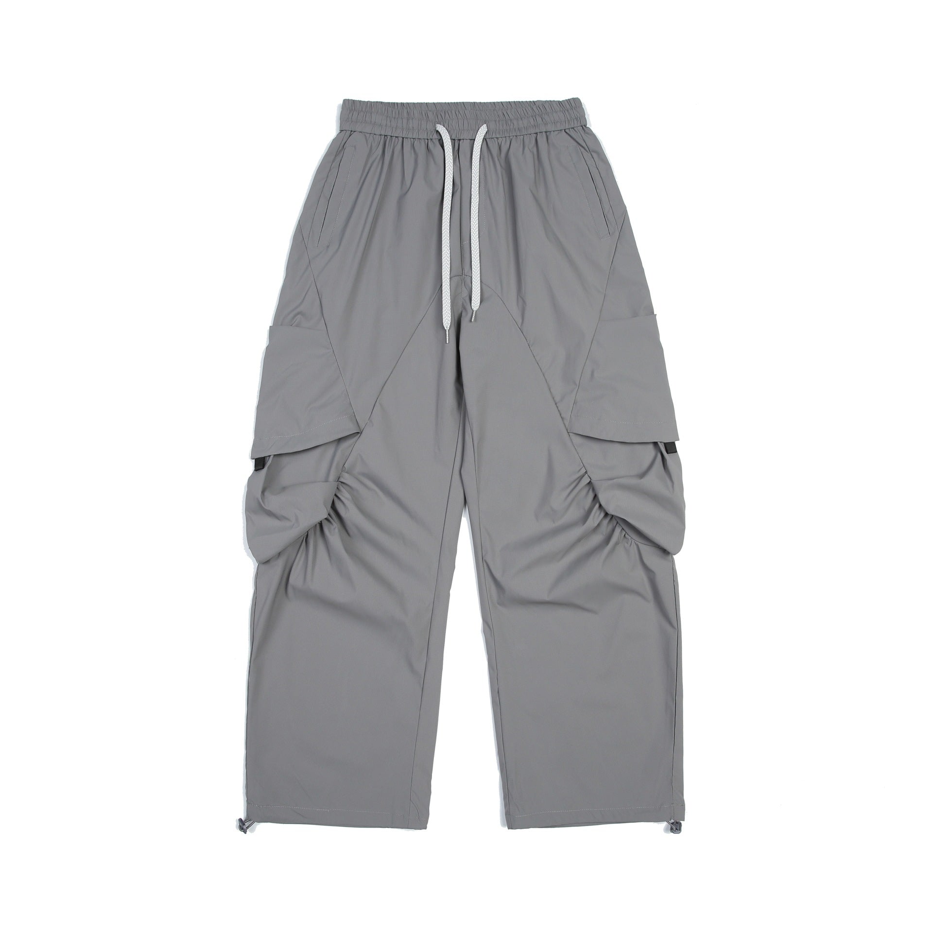 Men's Functional Cargo Pants in Tech Nylon with Elastic Waistband and Drawstring Chichicherry