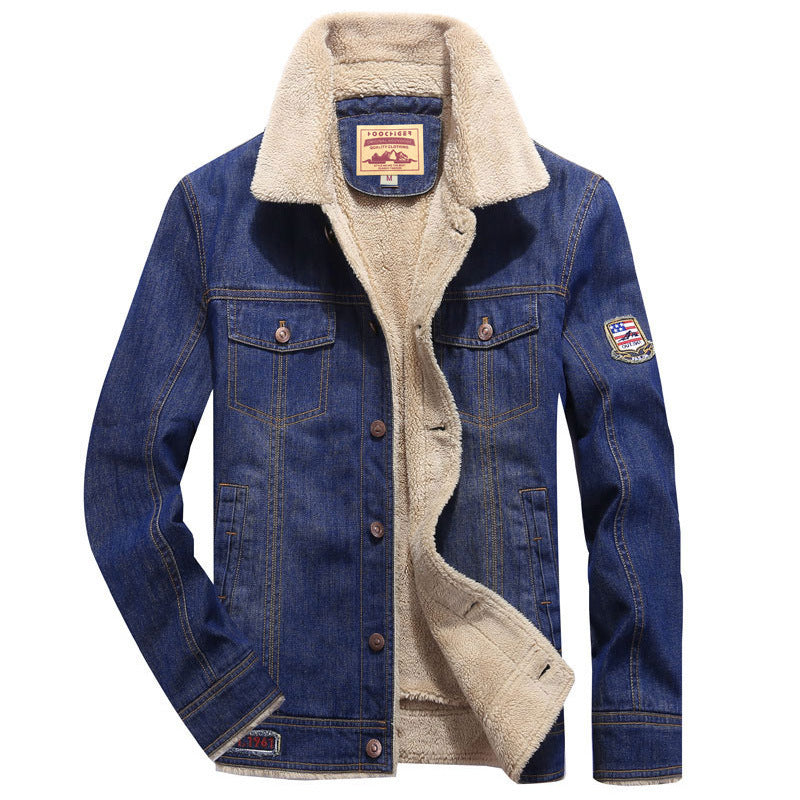 Men's denim jacket with warming Sherpa lining and retro worker details Chichicherry