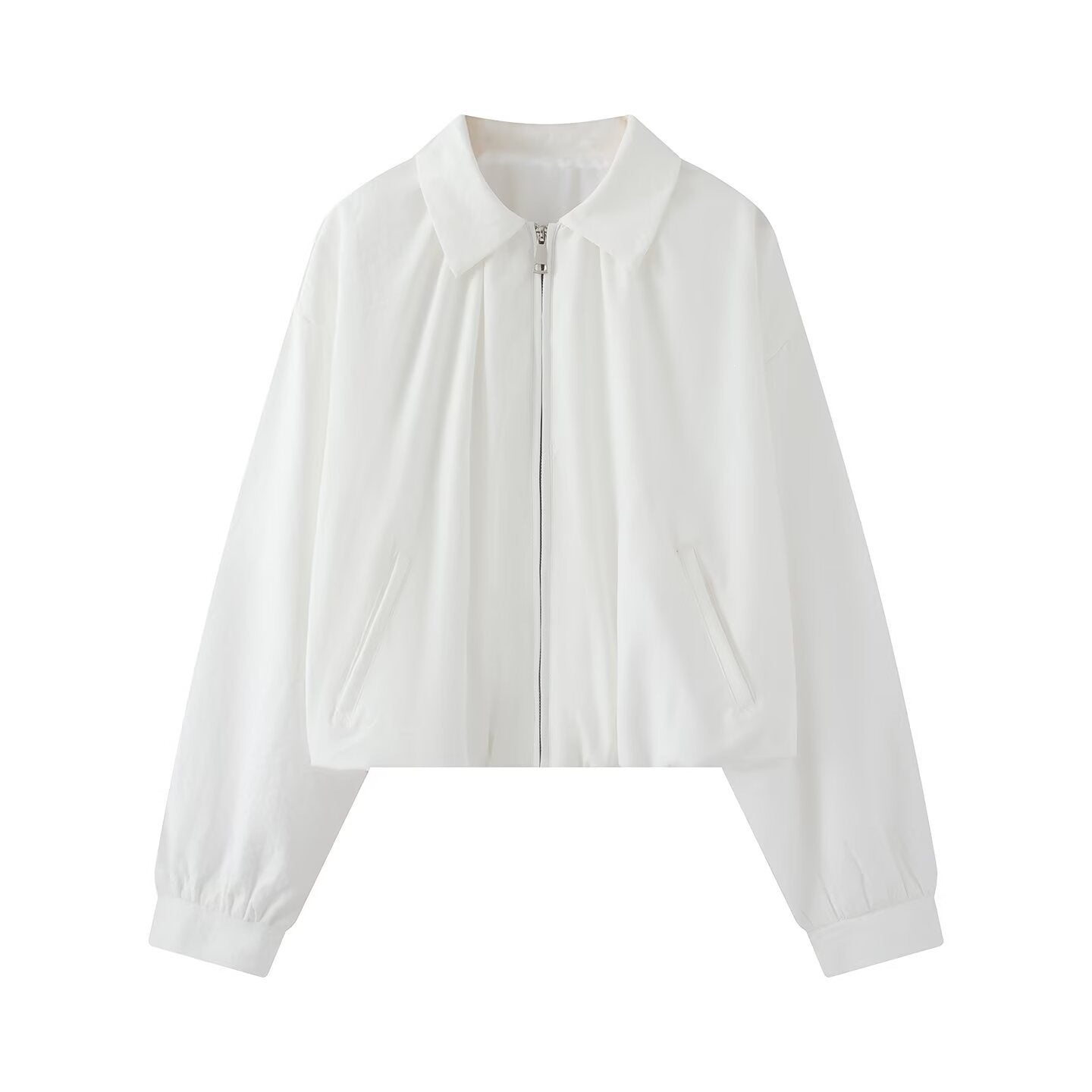 Women's short jacket in cropped bomber style with Kent collar, softshell look and elastic cuffs Chichicherry