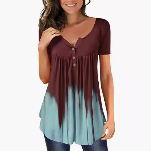 Women's Tunic Women's U-Neck Print