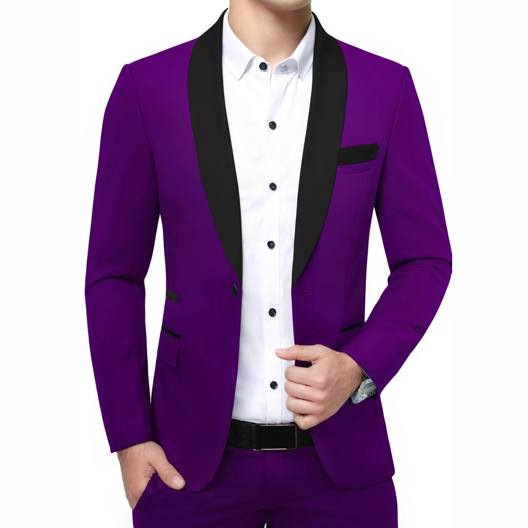 Men's Slim Fit Evening Suit Jacket in Tuxedo Style with Shawl Collar Chichicherry