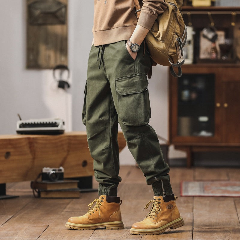 Men's Cargo Jogging Pants with Toggle Pockets, Drawstring Waistband and Gathered Cuffs Chichicherry