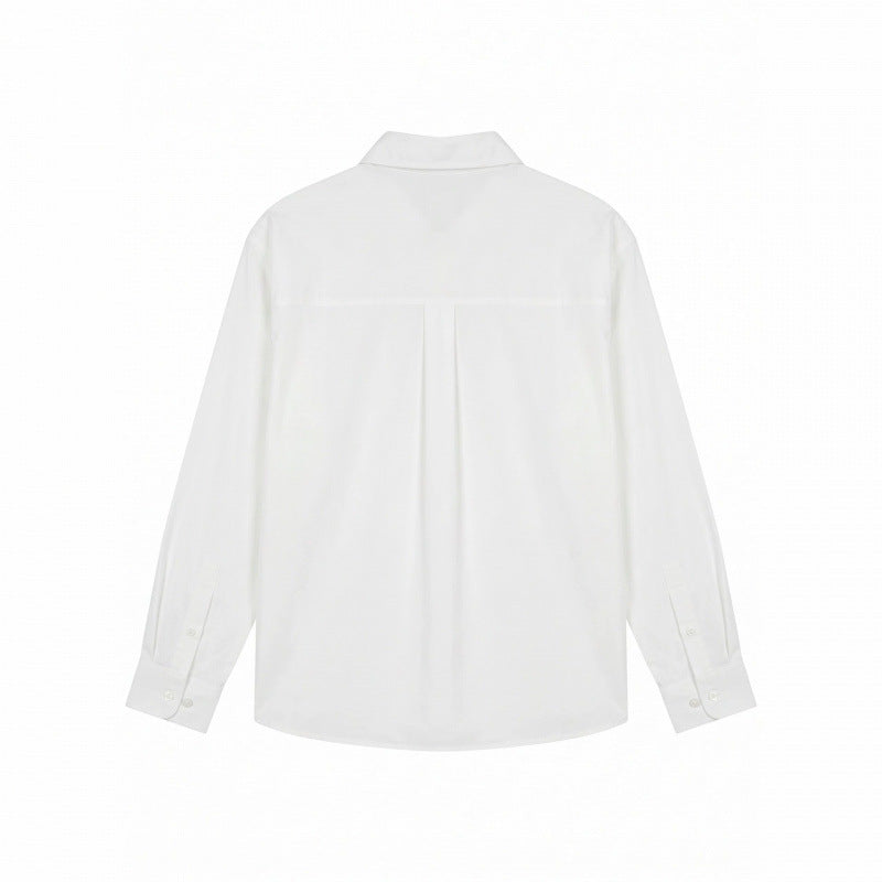 Unisex Embroidered Oversized Shirt made of Cotton Blend with Button Placket and Subtle Motif Embroidery Chichicherry