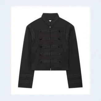 Women's cropped military-style jacket with double-breasted and decorative quilting details Chichicherry