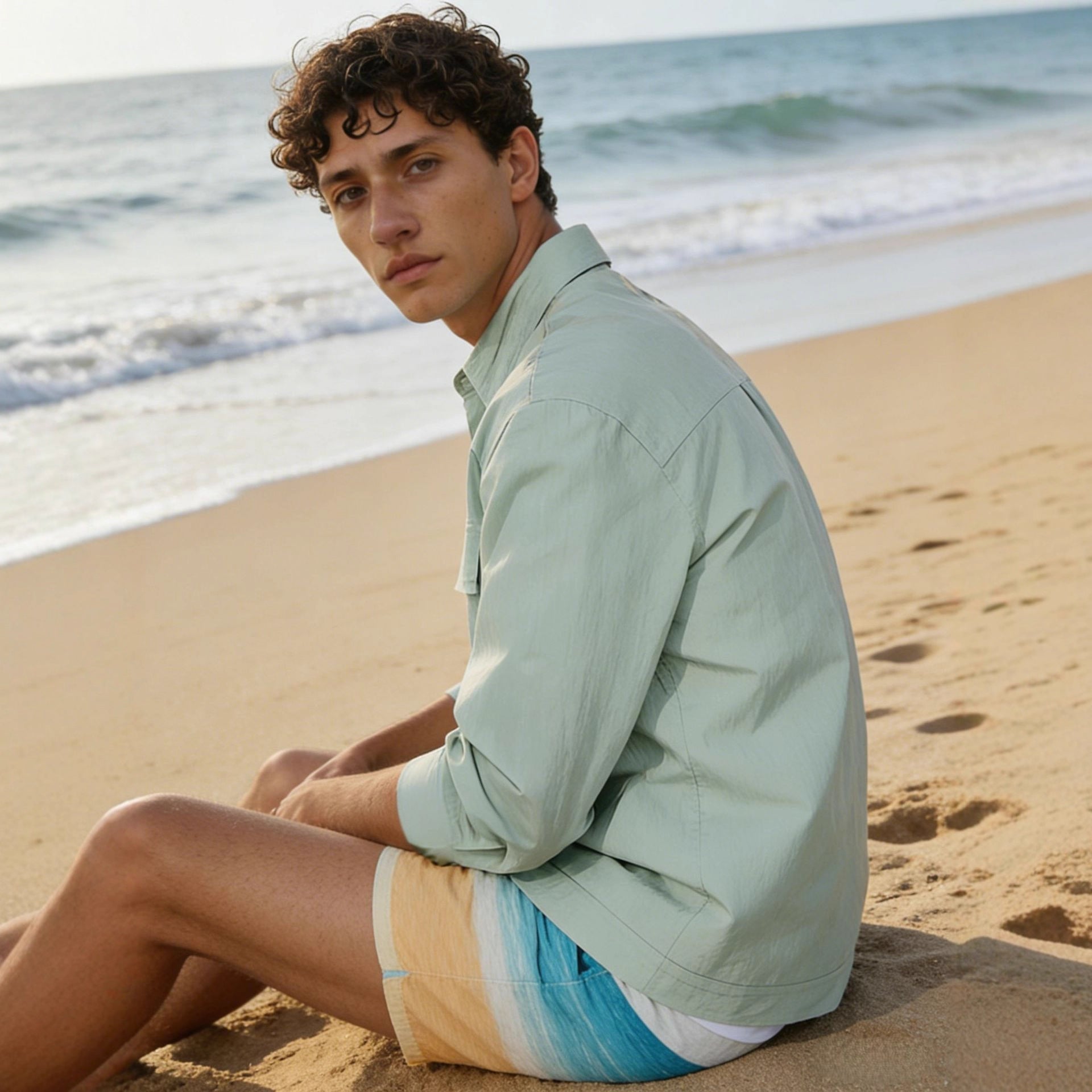 Herren Leichtes Field-Overshirt mit aufgesetzten Brusttaschen und Hemdkragen Chichicherry
