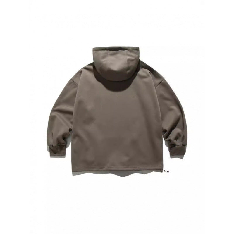 Unisex Oversize Hoodie with Half Zipper and Kangaroo Pocket Chichicherry