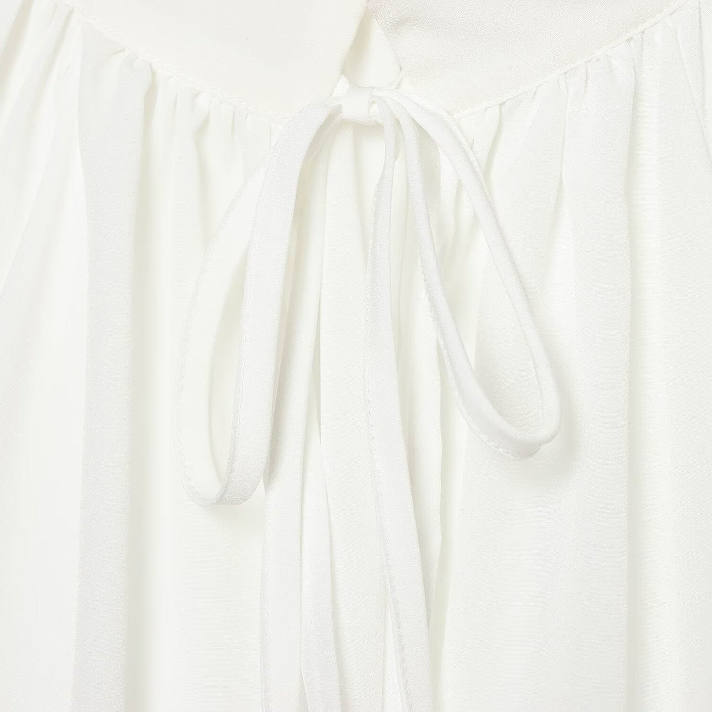 Women's Transparent Blouse with Stand Collar, Ruffle Sleeves and Lace Trim Chichicherry