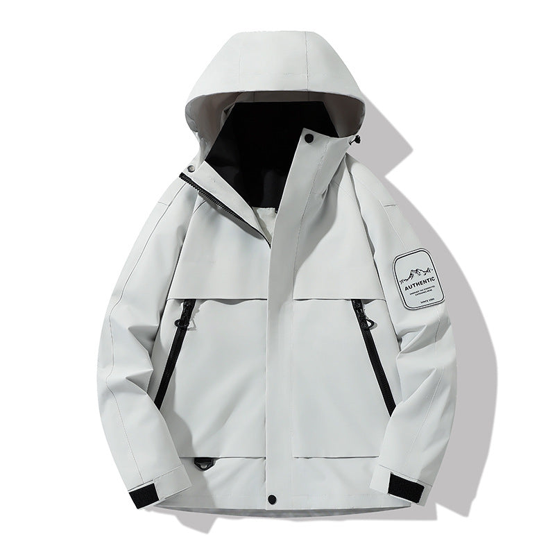 Men's multifunctional waterproof softshell rain jacket with removable fleece inner jacket Chichicherry