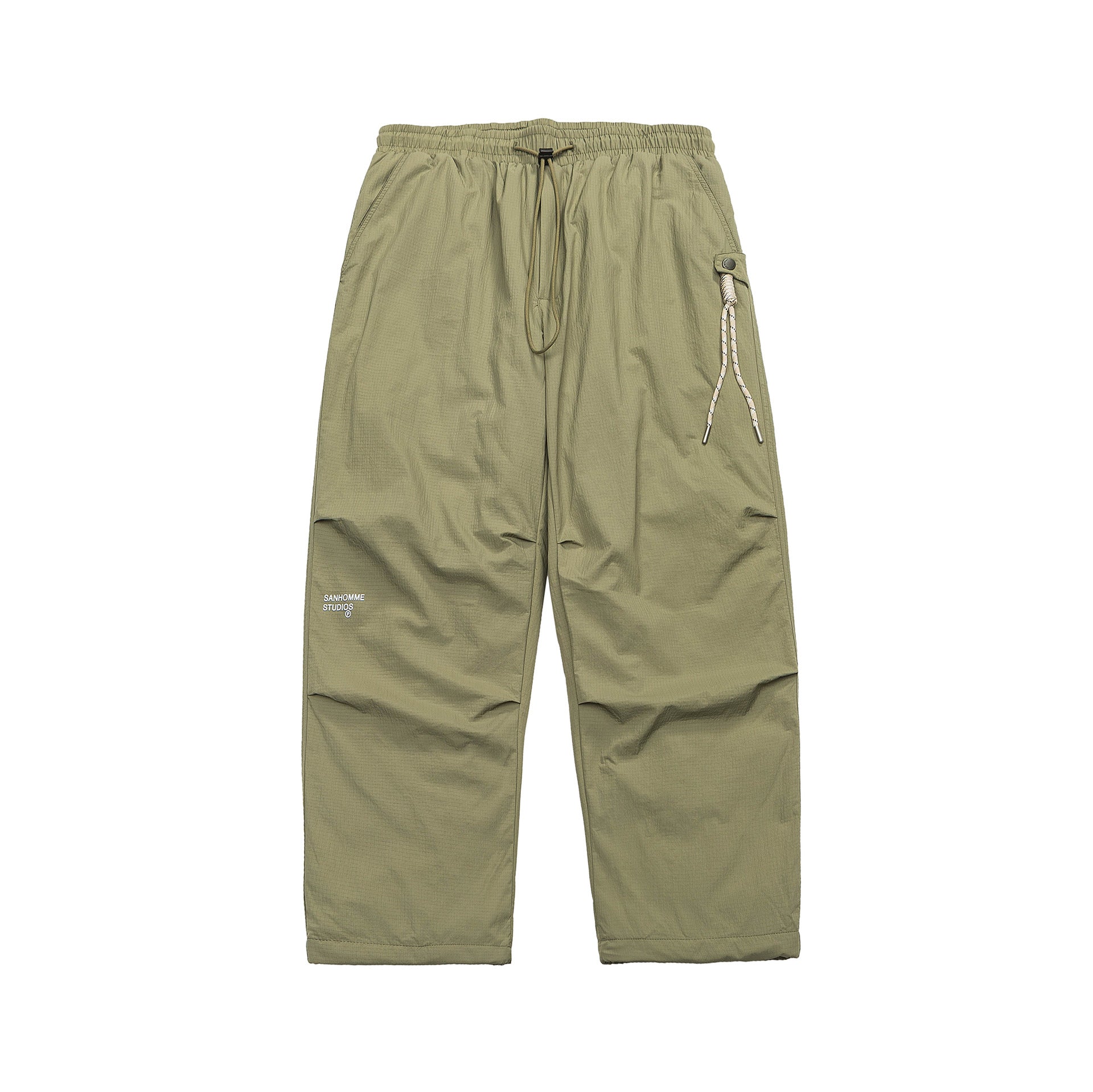 Men's Lightweight Ripstop Cargo Pants with Elastic Waistband and Utility Pocket Chichicherry