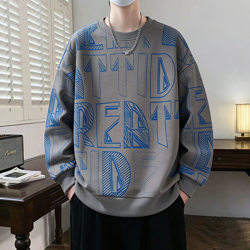 Men's Oversized Sweatshirt with large lettering print and ribbed hem Chichicherry