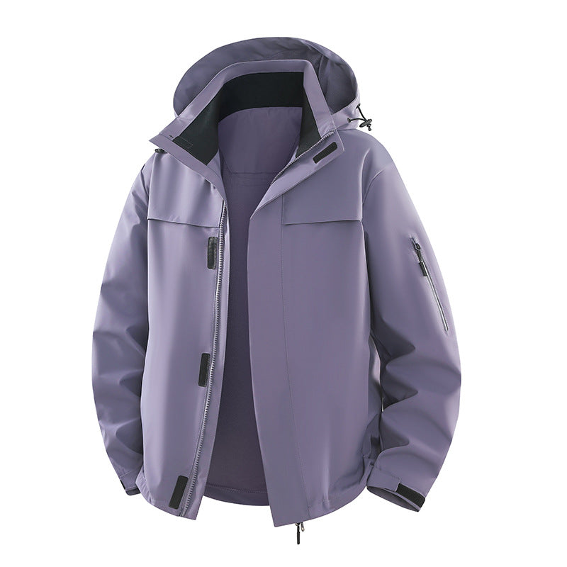 Men's Urban Softshell Outdoor Jacket with Hood, Concealed Zipper and Multiple Pockets Chichicherry