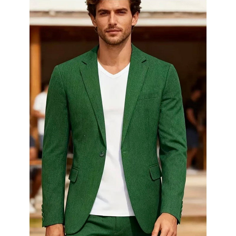 Men's Summer Linen Blazer Jacket with Breathable Fabric and Tailored Fit Chichicherry