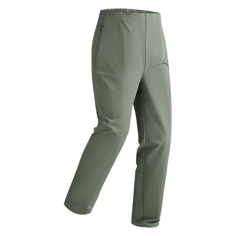 Women Elegant Stretch Pants with Zipper Pocket and Straight Cut Chichicherry