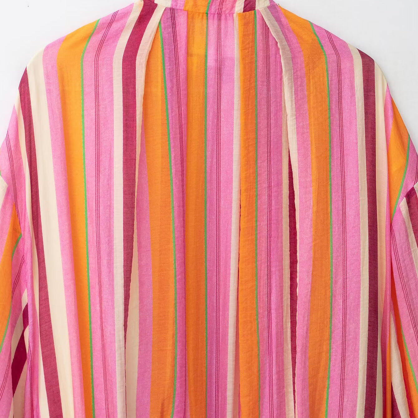 Women's Striped Transitional Bomber Jacket with Balloon Sleeves Chichicherry