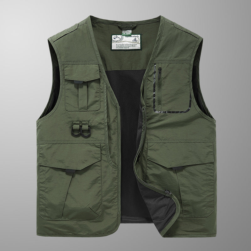 Men's Photography and Outdoor Utility Vest with Multifunctional Pockets and D-Ring Attachments Chichicherry