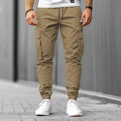 Men's cargo joggers with multifunctional flap & zip pockets, elastic waistband, and tapered leg Chichicherry