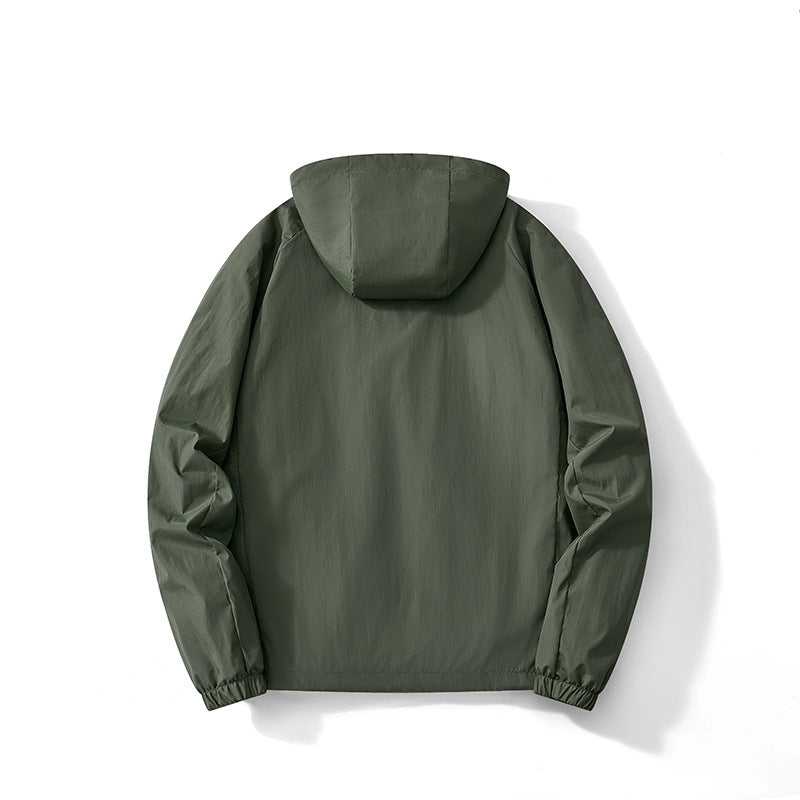 Men's Ultralight Hooded Windbreaker with Breathable Mesh Lining and Concealed Zipper Chichicherry
