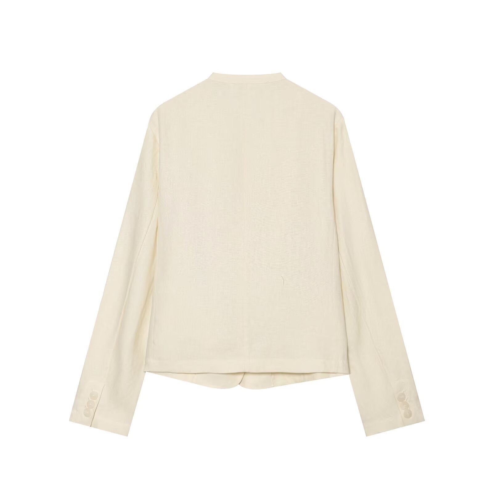 Women's short blazer without collar with straight hem and three buttons Chichicherry