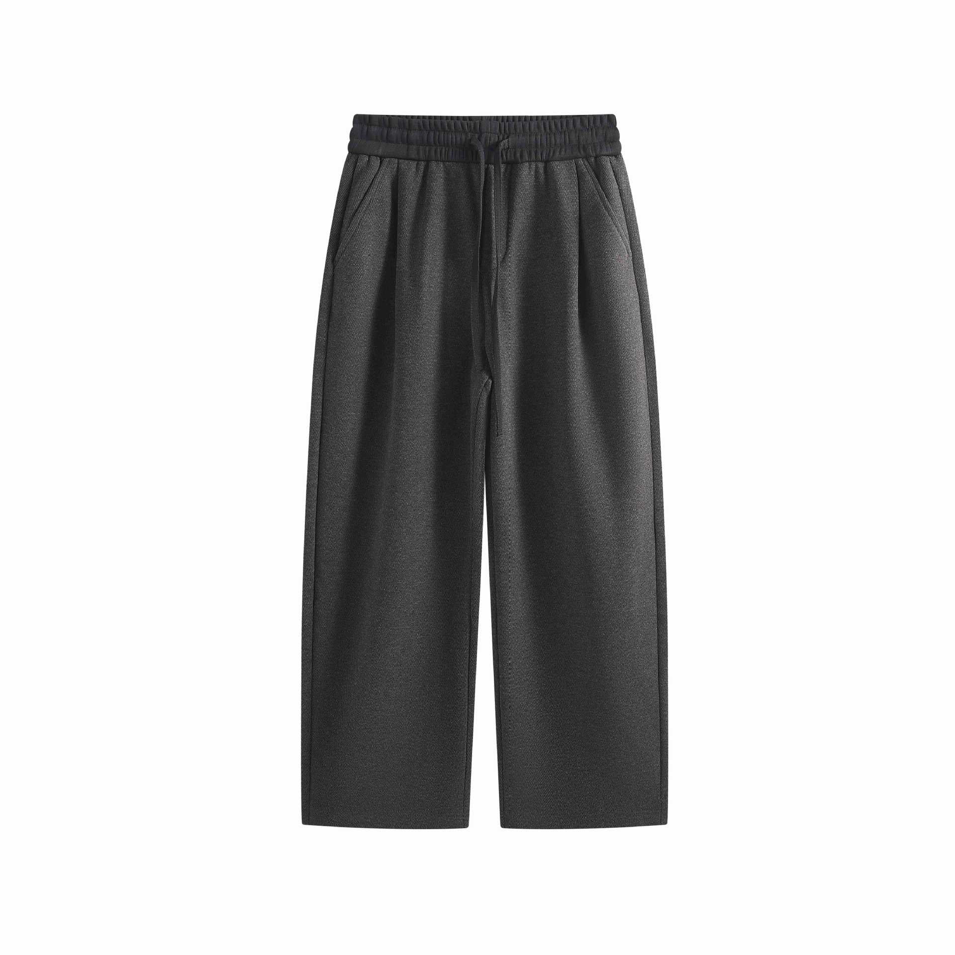 Women Comfort Jog Pants in Culotte Cut with Herringbone Texture Chichicherry