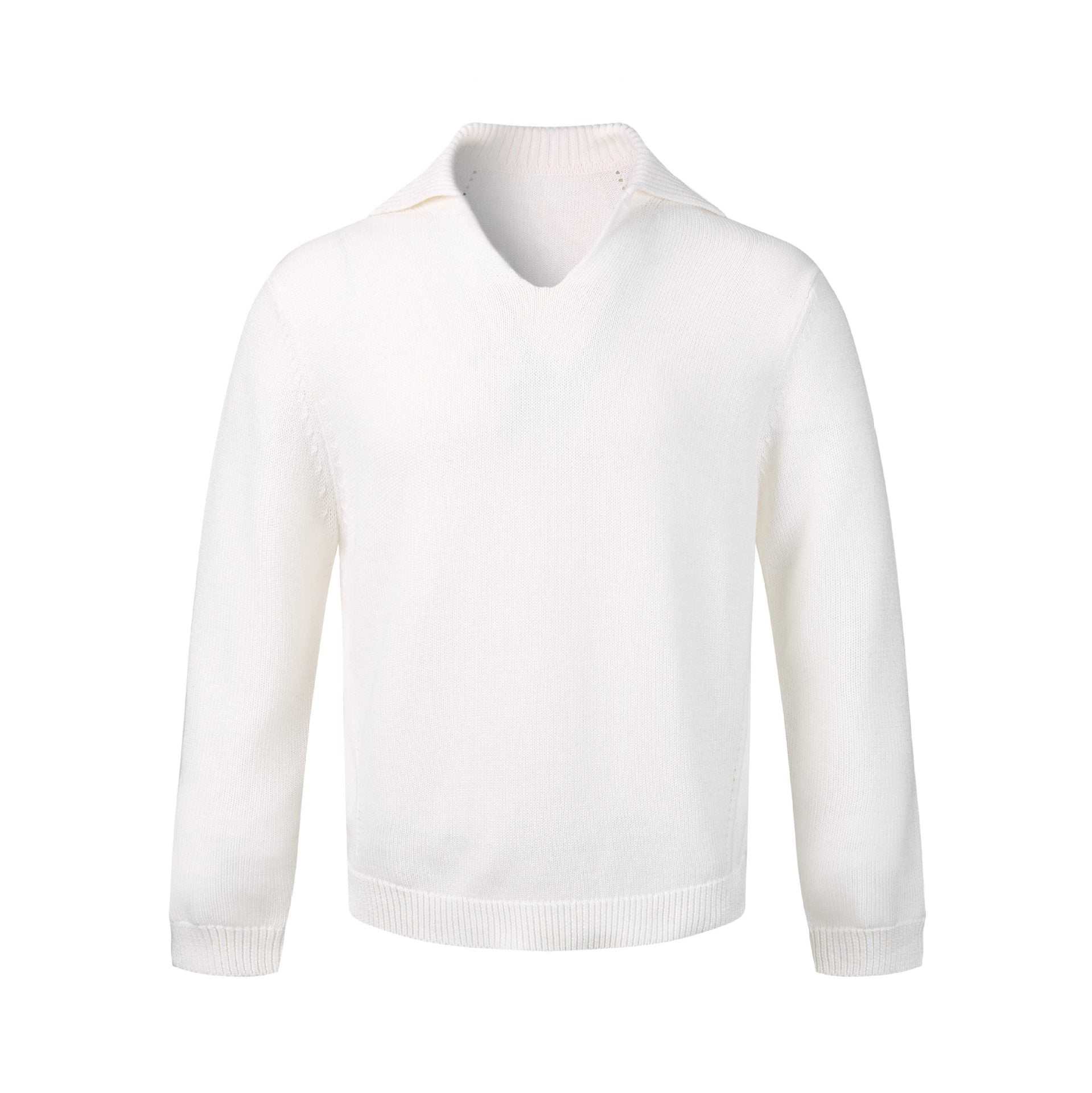 Women's fine knit sweater with V-slit collar and ribbed hem Chichicherry