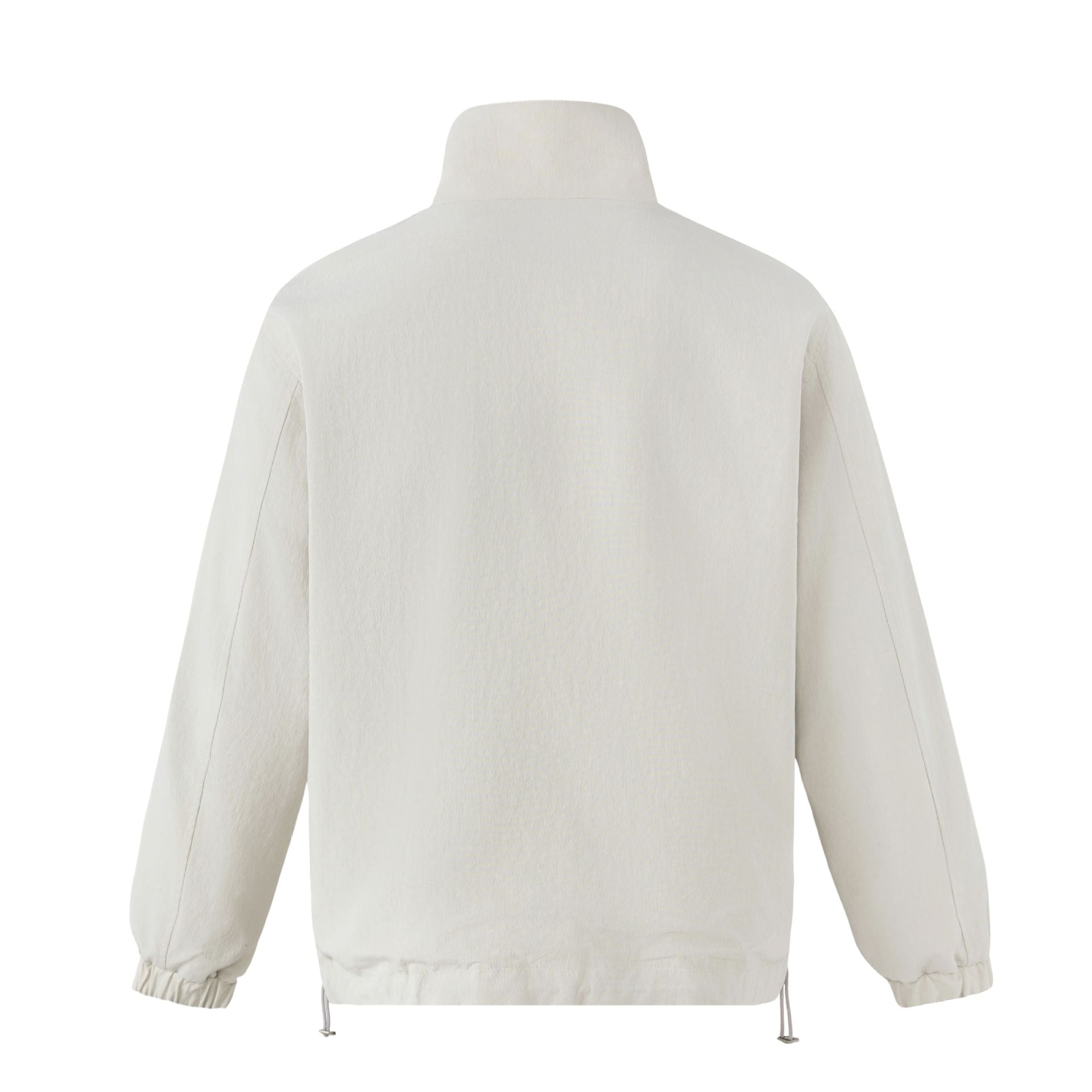 Unisex Short Cut Structured Boxy Blouson Jacket with High Stand Collar and Snap Flap Pockets Chichicherry