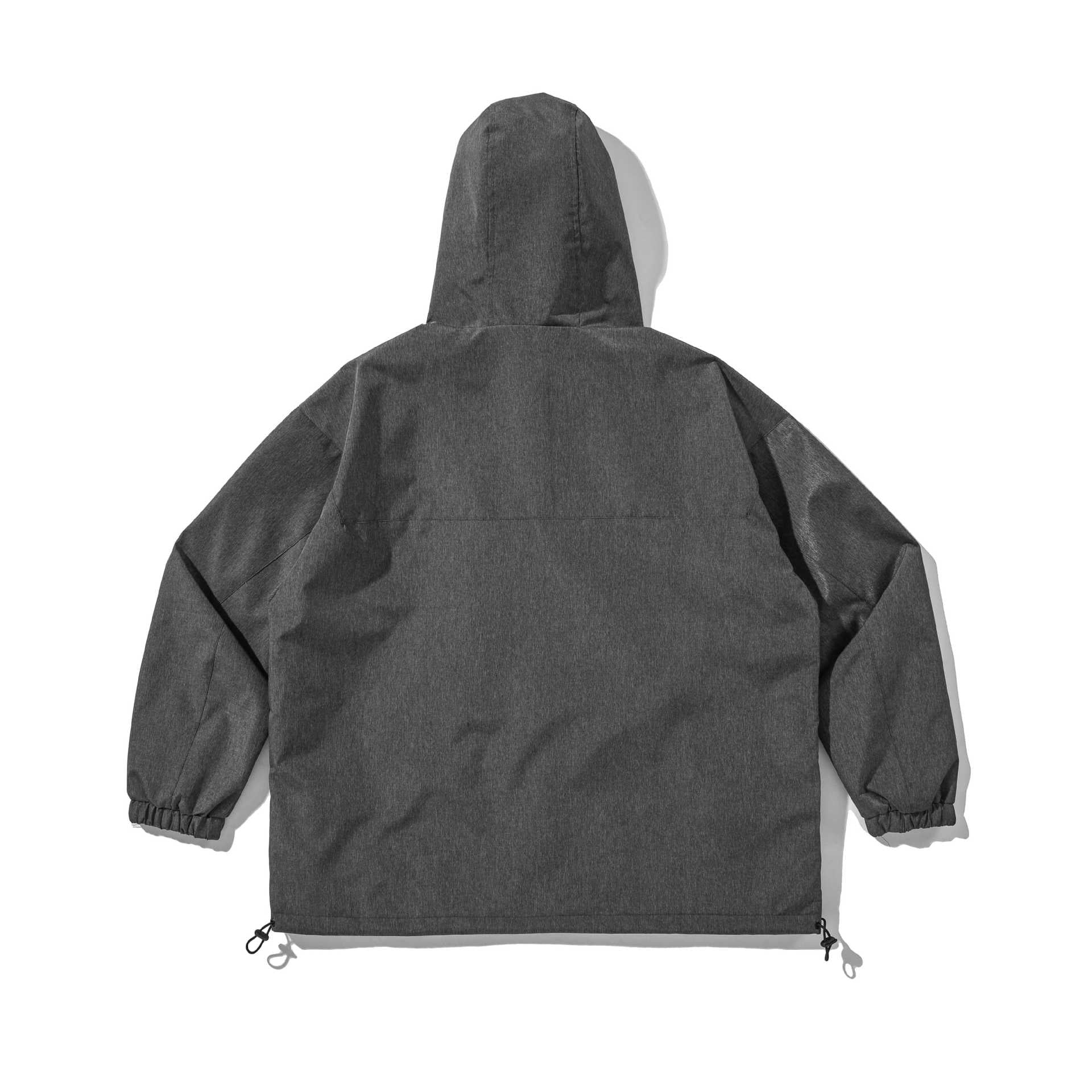 Unisex Technical Shell Jacket with Hood, Utility Pockets and Drawstring Chichicherry