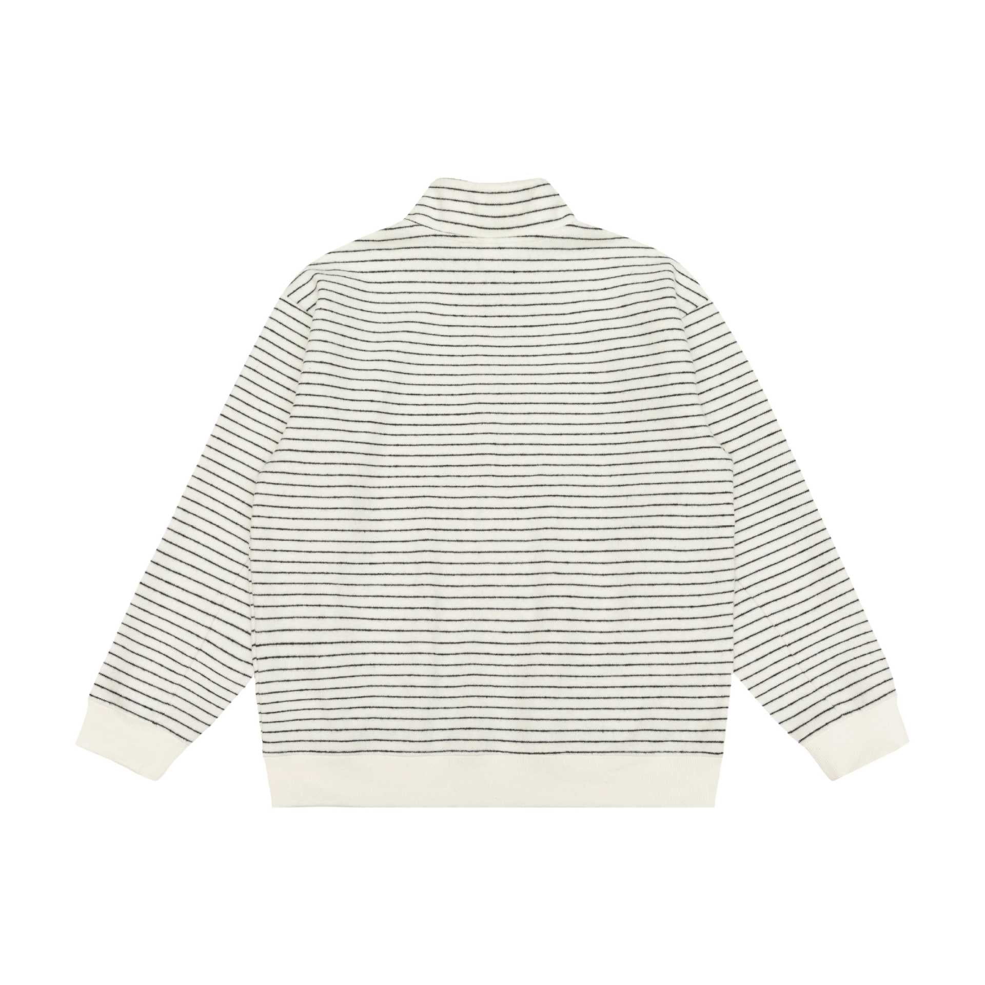 Women's Striped Zip Jacket with Stand-Up Collar and Insert Pockets Chichicherry