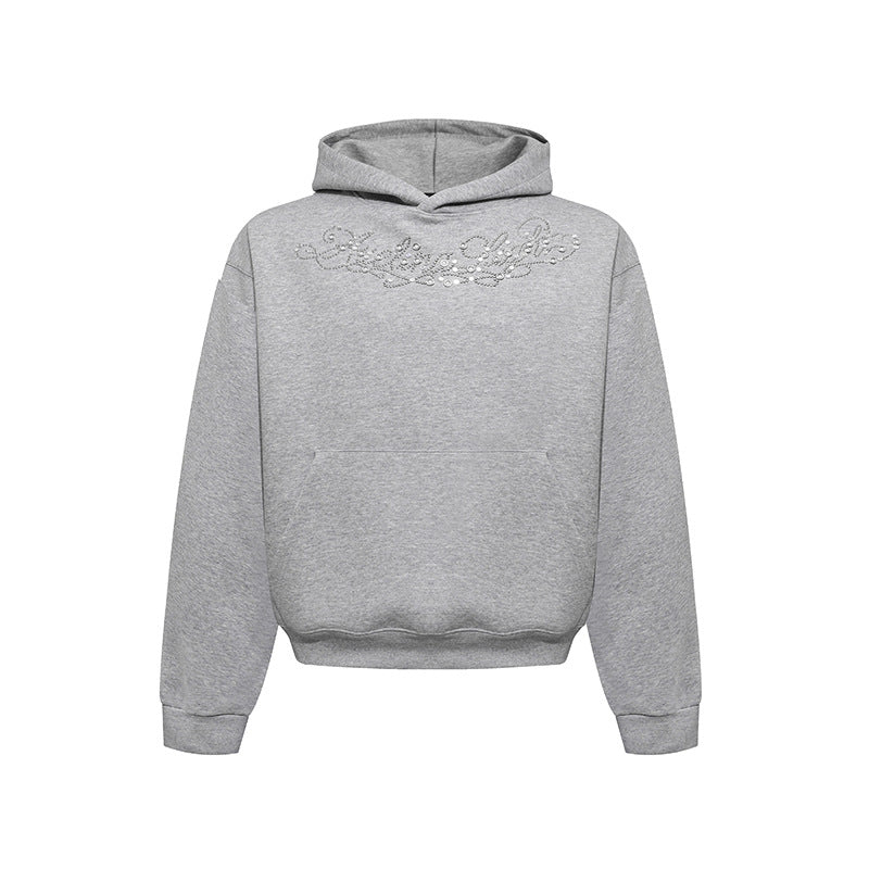 Women's hoodie with decorative stone trim and kangaroo pocket Chichicherry