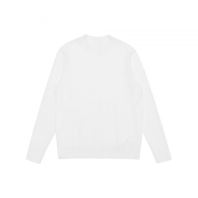 Men's Fine Merino Blend Crew Neck Sweater with Slim Silhouette and Ribbed Finishes Chichicherry