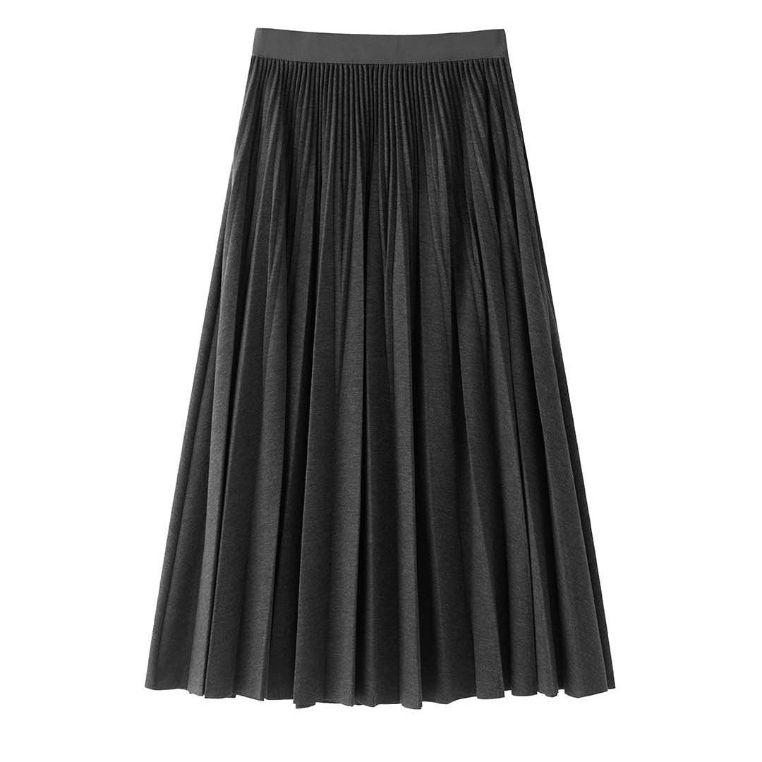 Women's Pleated Midi Skirt made of flowing twill with fine knife pleats Chichicherry