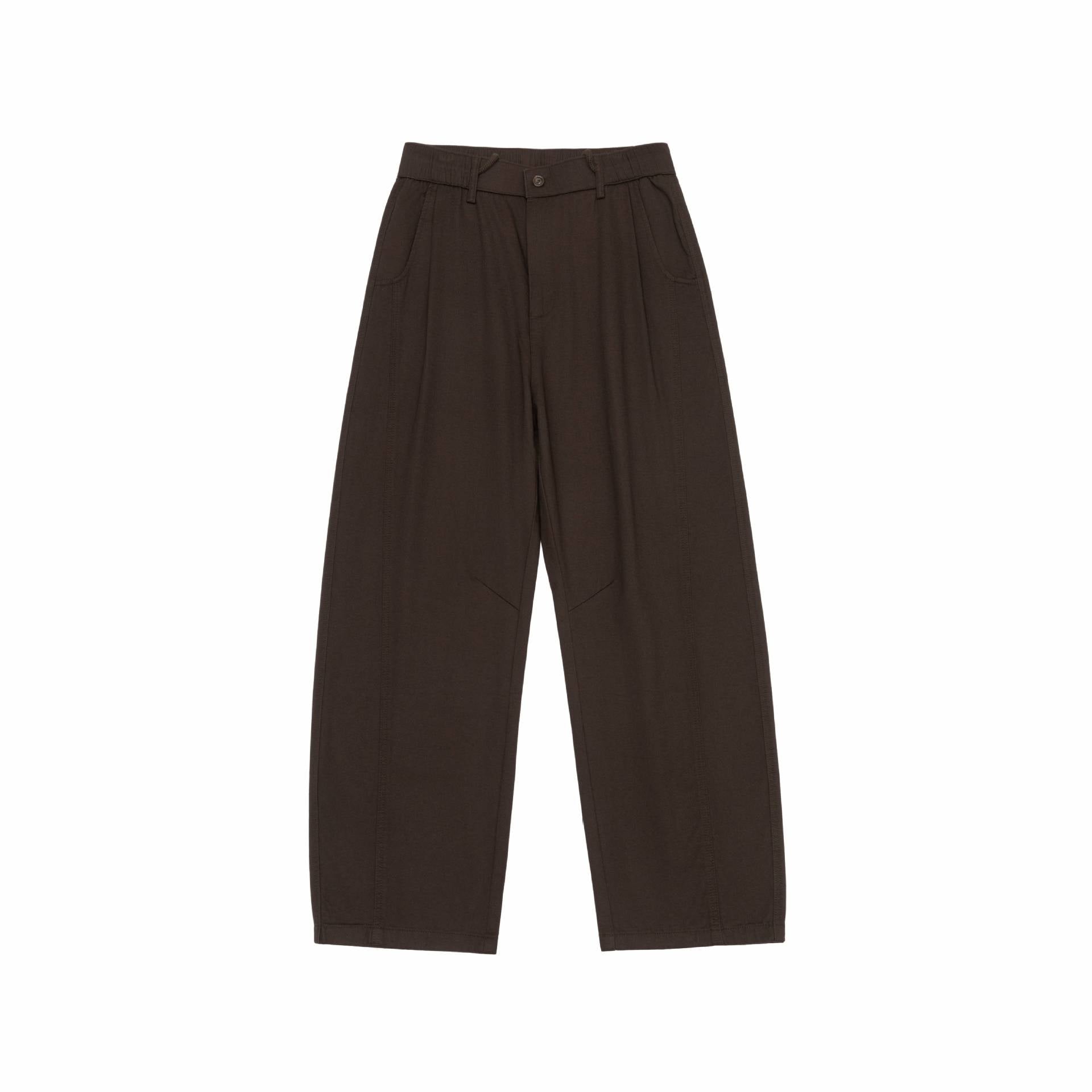 Women's High-waisted Culotte Cargo Pants with distinctive seam detailing and elastic back waistband Chichicherry