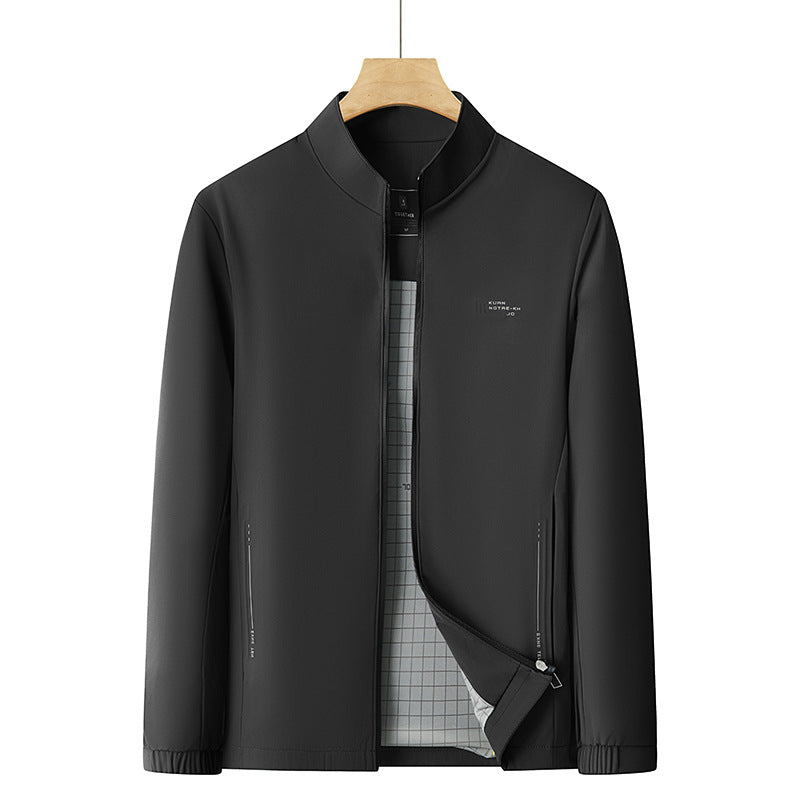 Men's Urban Stand-up Collar Blouson with Minimalist Softshell Look Chichicherry