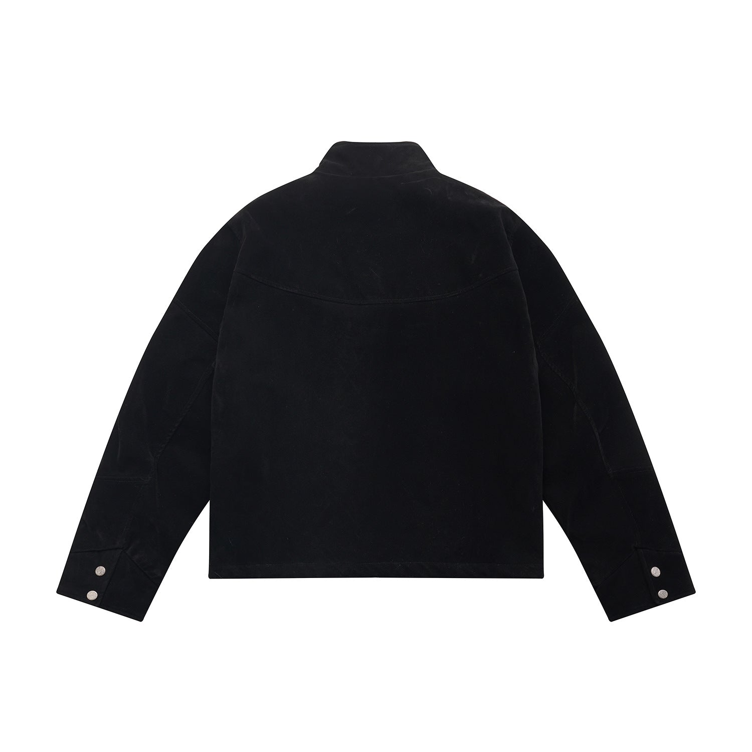 Men's short jacket made of velour suede with high collar and ergonomic seam design Chichicherry