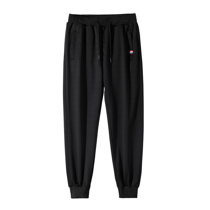 Men's Slim-Fit Jogging Pants with Elastic Ribbed Waistband, Drawstring and Zipper Pockets Chichicherry