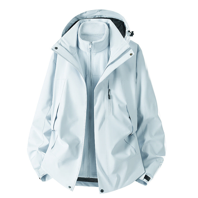 Men's two-piece softshell jacket with removable fleece inner jacket, adjustable hood, and water-repellent membrane Chichicherry