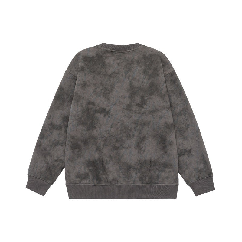 Unisex Oversize Sweatshirt with Vintage Camouflage Look and Ribbed Cuffs Chichicherry