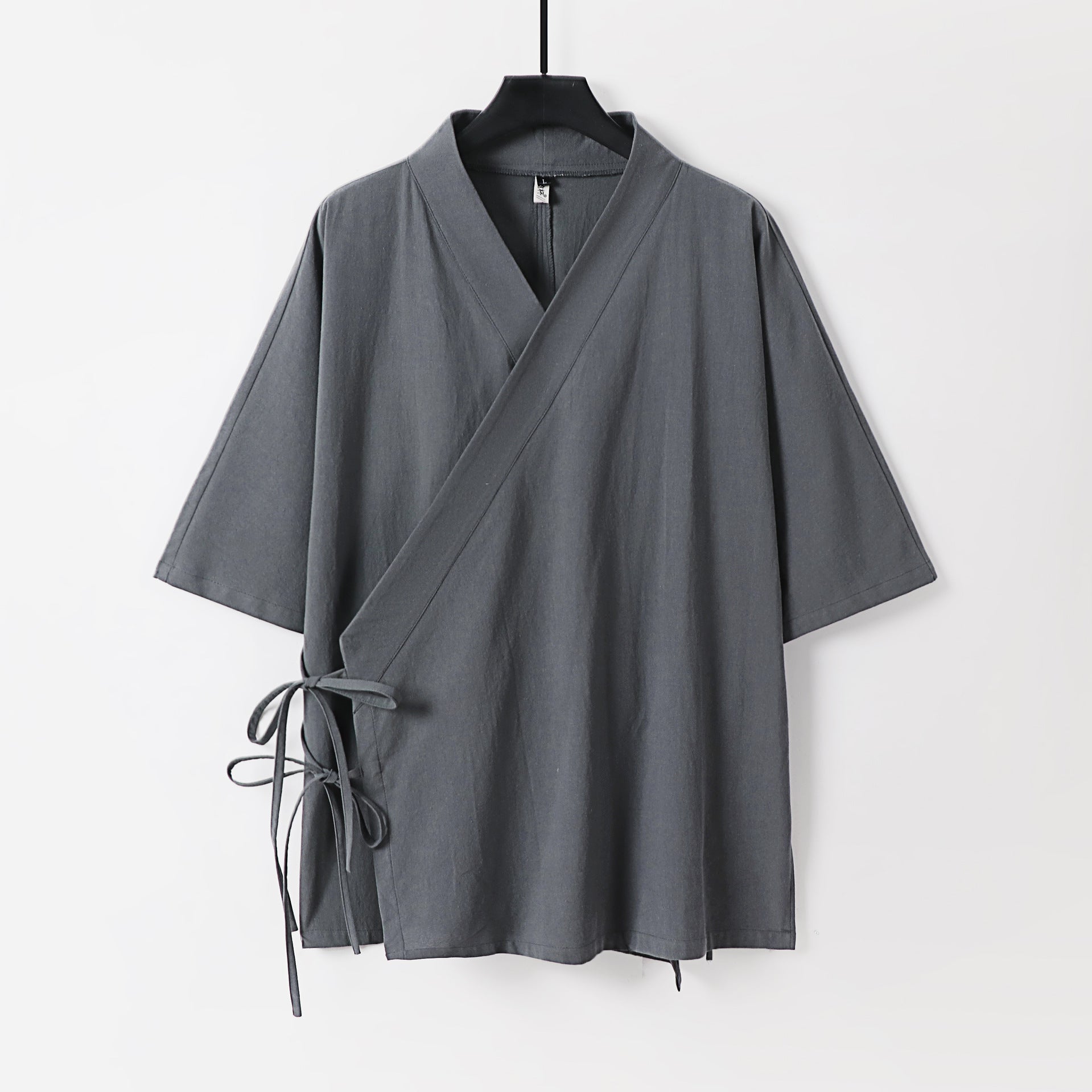 Women Wrap Kimono Top with Short Sleeves and Side Ties Chichicherry