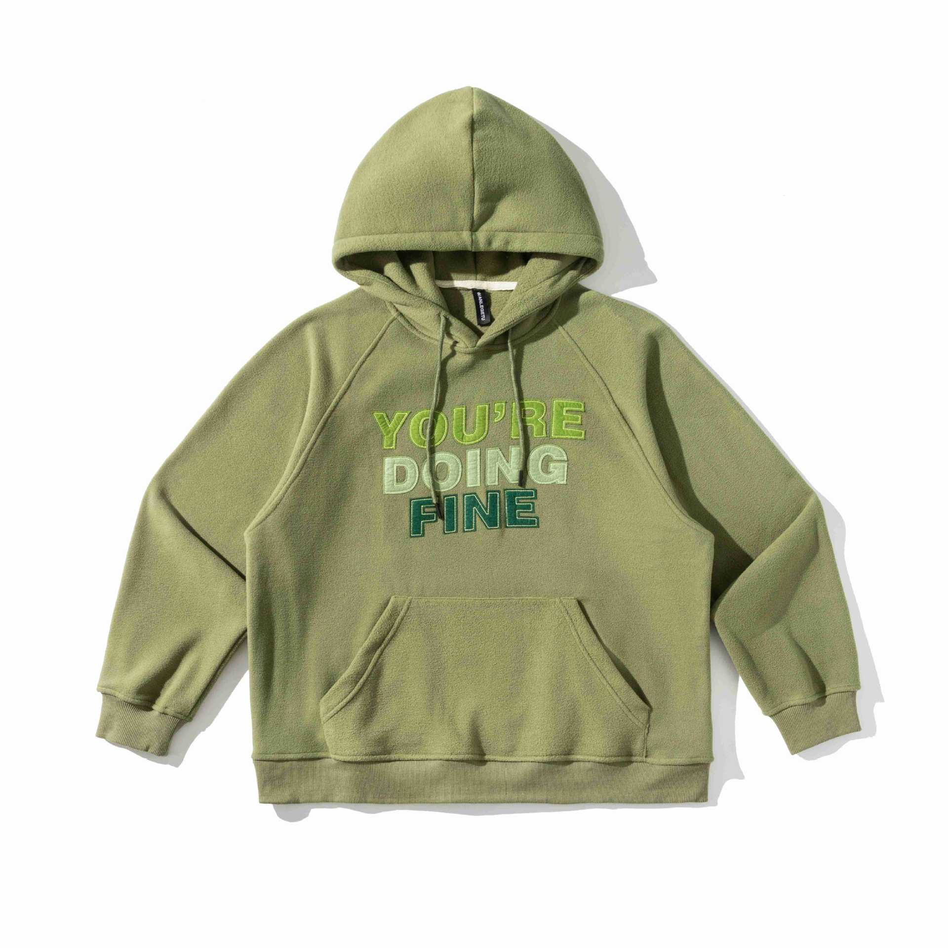 Unisex Loose-Fit Fleece Hoodie with Statement Embroidery Chichicherry