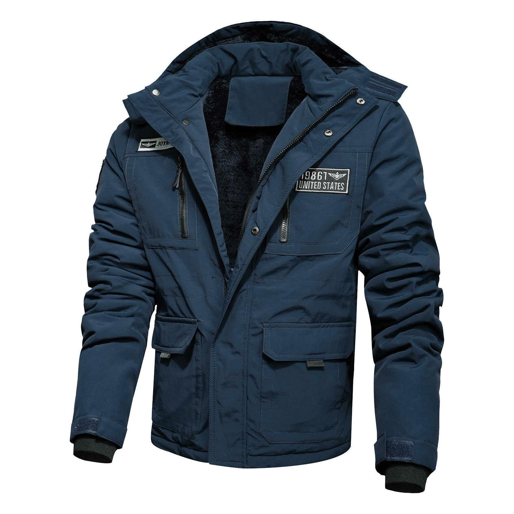 Men's Thermo-Field Jacket with Teddy Fleece Lining, Utility Pockets and Windproof Front Chichicherry
