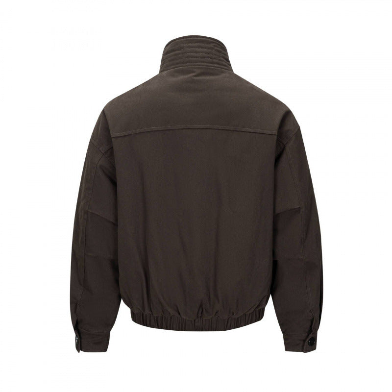 Men's short jacket in field look with reinforced stand-up collar, distinctive button placket and drawstring hem Chichicherry