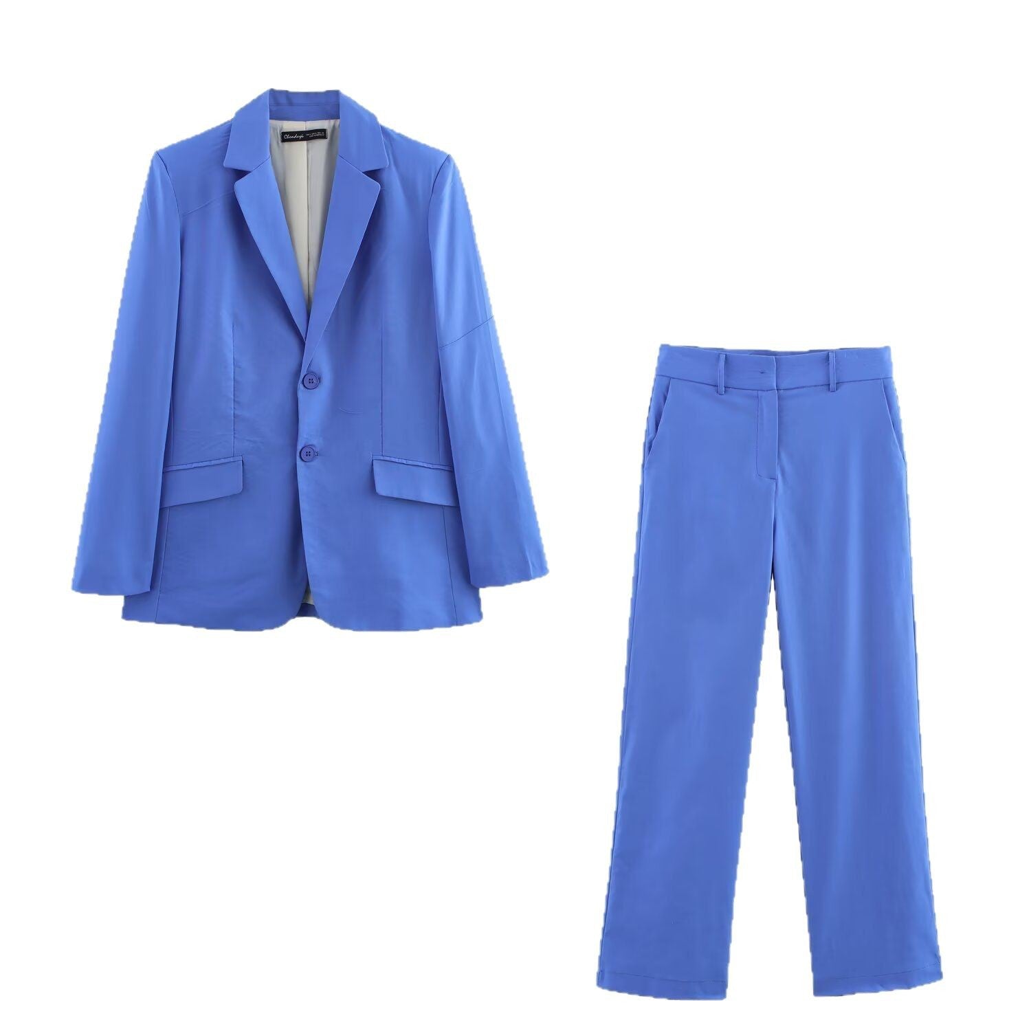 Women's Oversized Single-Breasted Blazer with Notch Lapels, Two Buttons and Flap Pockets Chichicherry