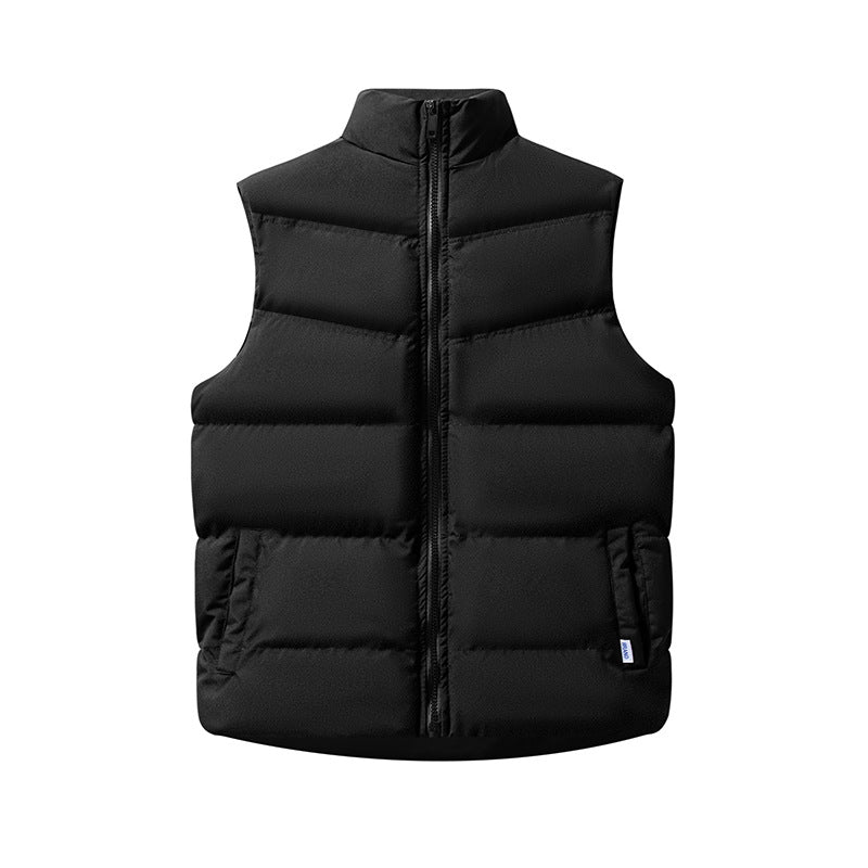 Women's Sleeveless Windproof Puffer Vest with Box Quilting and High Collar Chichicherry