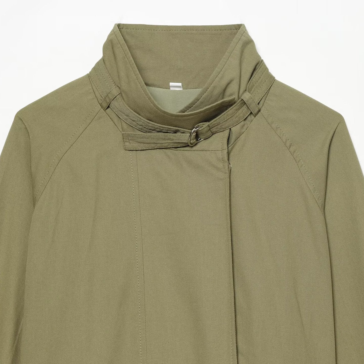Women's Short Cape Trench Coat with Waist Belt and Funnel Collar Chichicherry