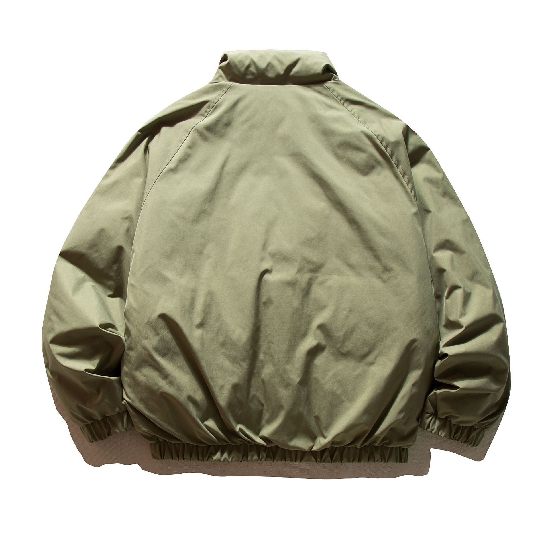 Men's Quilted Boxy Bomber with High Stand Collar and Elastic Hem Chichicherry