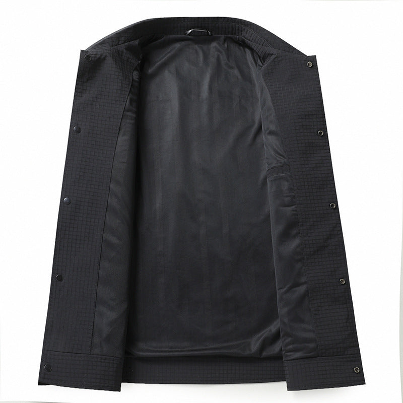 Men's lightweight structured overshirt jacket with snap button closure and chest pocket Chichicherry